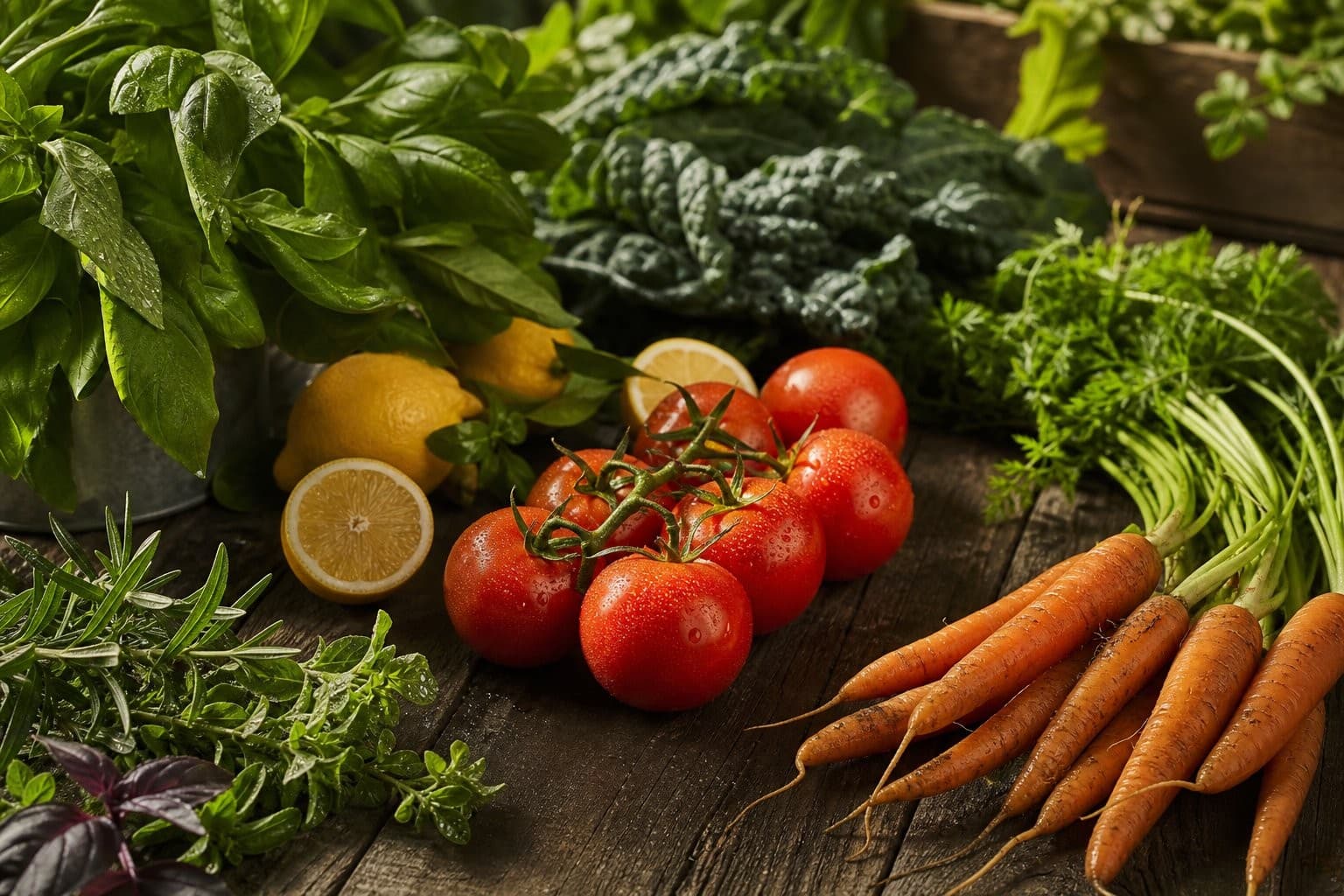 Freshly harvested produce